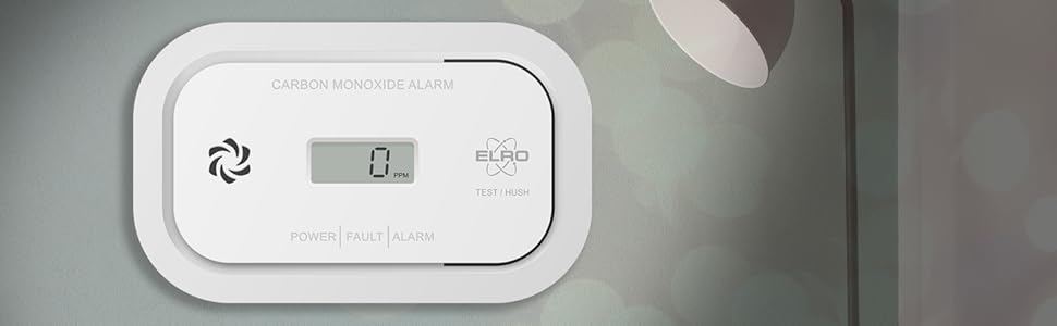 Датчик монооксиду вуглецю ELRO FC5003 (2 шт.) з 10-річним сенсором | LCD дисплей та 3 роки батареї | Надійний захист та CO-аварійний сигнал | Відповідає стандарту EN50291