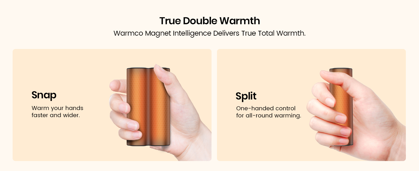 Електричний грілка для рук Warmco 2 шт., 10000mAh, USB Powerbank, 3 рівні нагріву, для чоловіків та жінок, Outdoor, Гольф, кемпінг, чорний