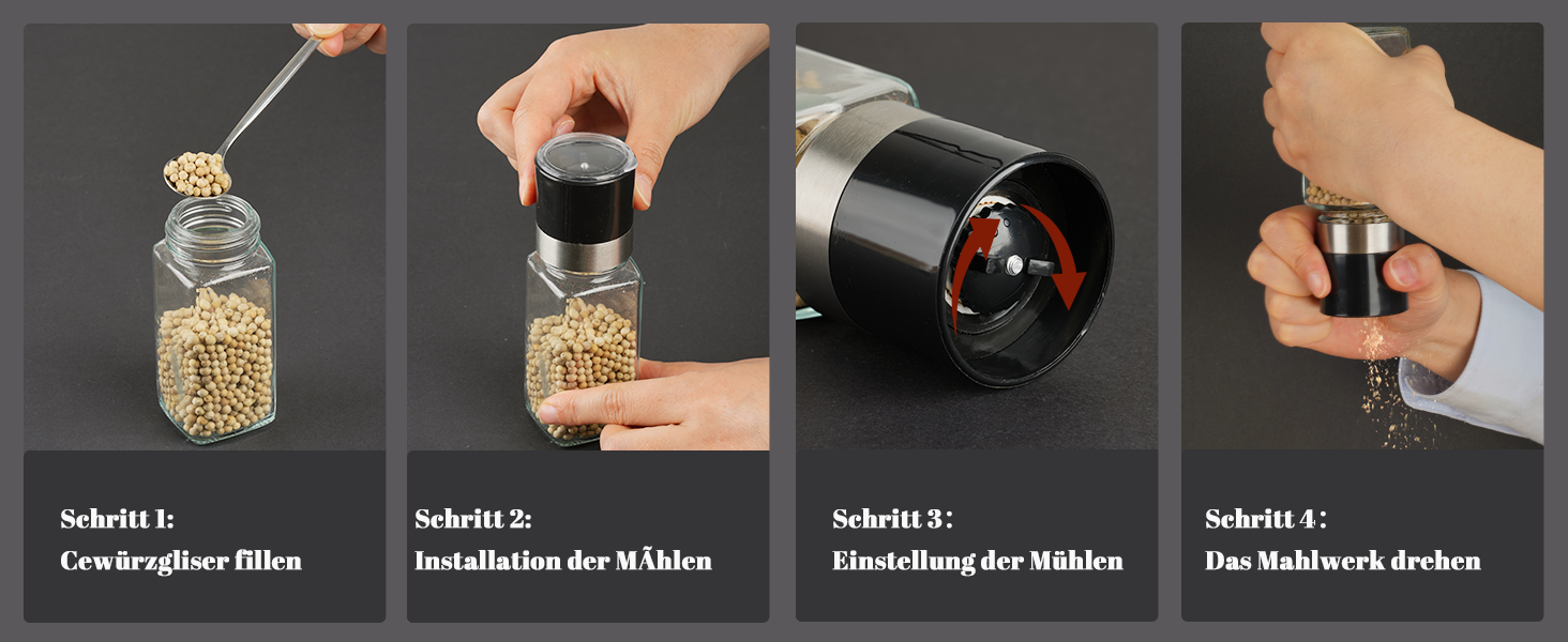 Набір скляних банок для спецій з дерев'яними кришками з акації, 24 шт. по 120 мл (кутові)