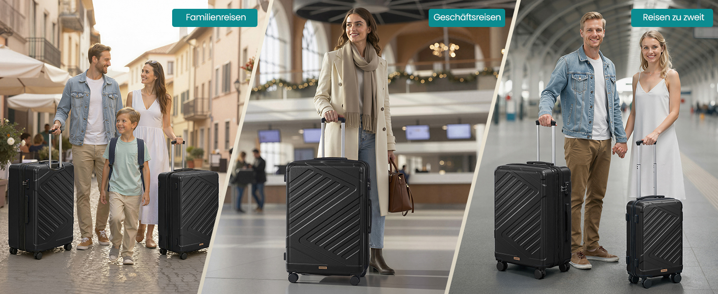 Валіза для подорожей SONGMICS XL 65 см, твердий корпус ABS, розширювана, з TSA-замком та ременем, чорна (RP002C101)