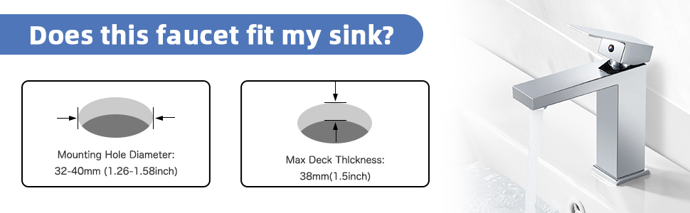 Змішувач для ванної кімнати на мийку, хромований, з висотою 164 мм, однорідний, з гарячою та холодною водою, G3/8