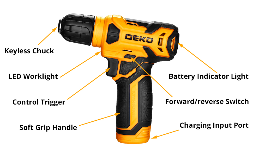 Набір інструментів DEKO 126 предметів в кейсі: професійний набір для дому, офісу та саду (жовтий)