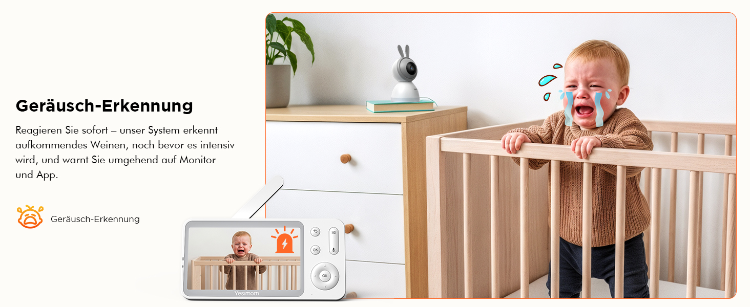 Відеоняня з камерою 1080P HD PTZ 360° та Wi-Fi: монітор для немовлят з додатком, нічним баченням, 4x Zoom, детекцією руху/звуку, двостороннім аудіо, автотрекінгом та сповіщеннями