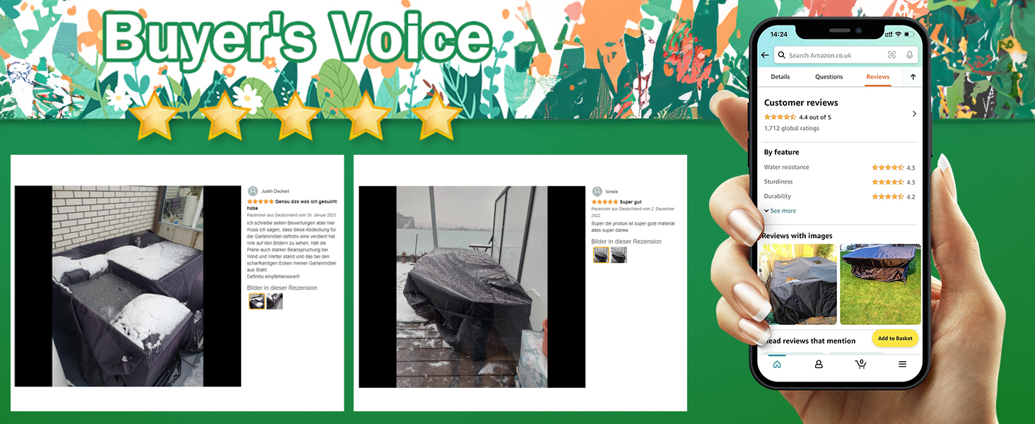 Водонепроникний чохол для садово-патіо меблів 600D Oxford, захист від вітру, пилу, UV-випромінювання (242x162x100 см)