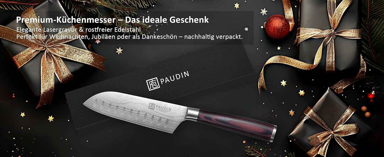 PAUDIN Кухонний ніж шеф-кухаря, 20 см, з високоякісної нержавіючої сталі, професійний, універсальний, з ергономічною ручкою