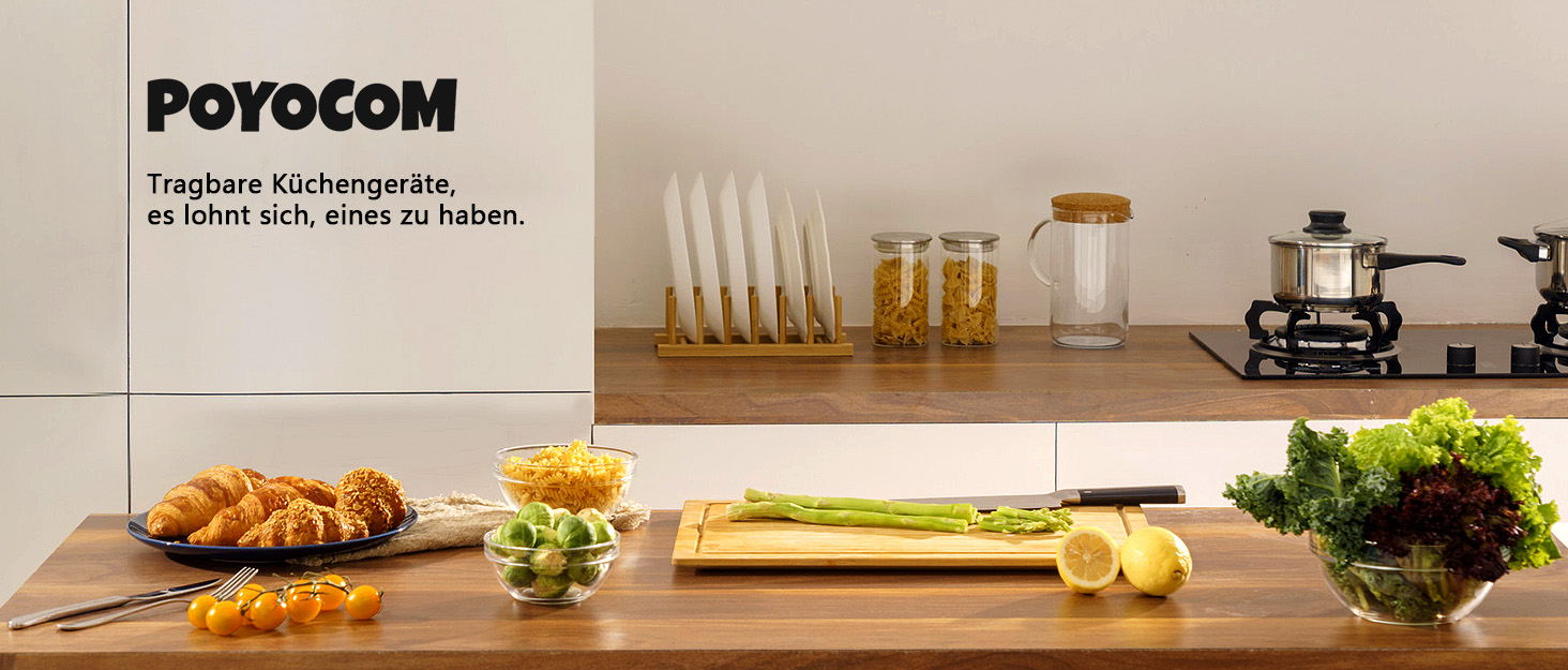 Бездротовий занурювальний блендер POYOCOM з акумулятором, TYP-C кабель, контейнер 500 мл, 600 мл, насадка вінчик, для смузі, дитячого харчування та супів – Чорний