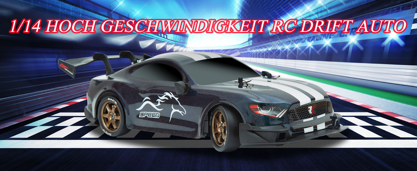 Радіокерований автомобіль 1:14 4WD Drift Car GT для дрифту, RC машина з пропорційним газ-гальмом, іграшка для дорослих та дітей (градієнт)