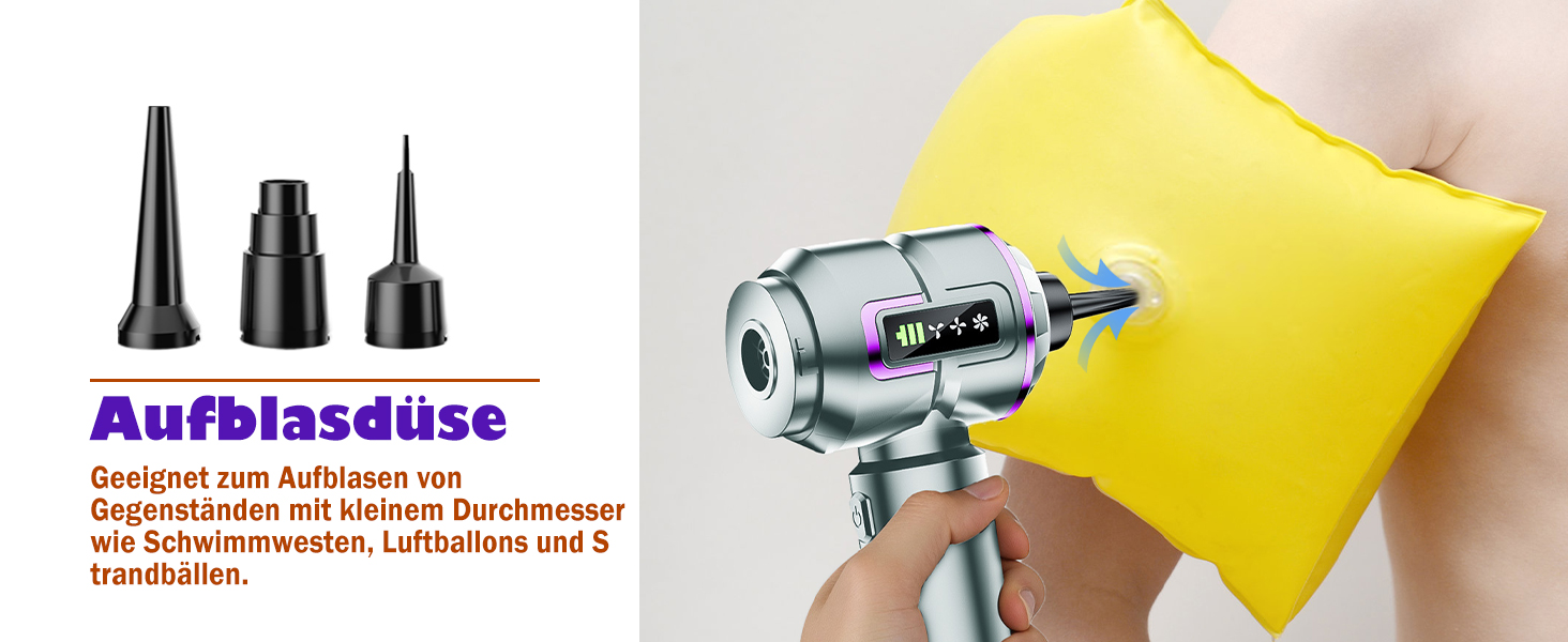 Акумуляторний ручний пилосмок 25000Па 100W з безщітковим двигуном, функцією видування та всмоктування, 6000mAh, 3 режими роботи, для авто, дому та офісу