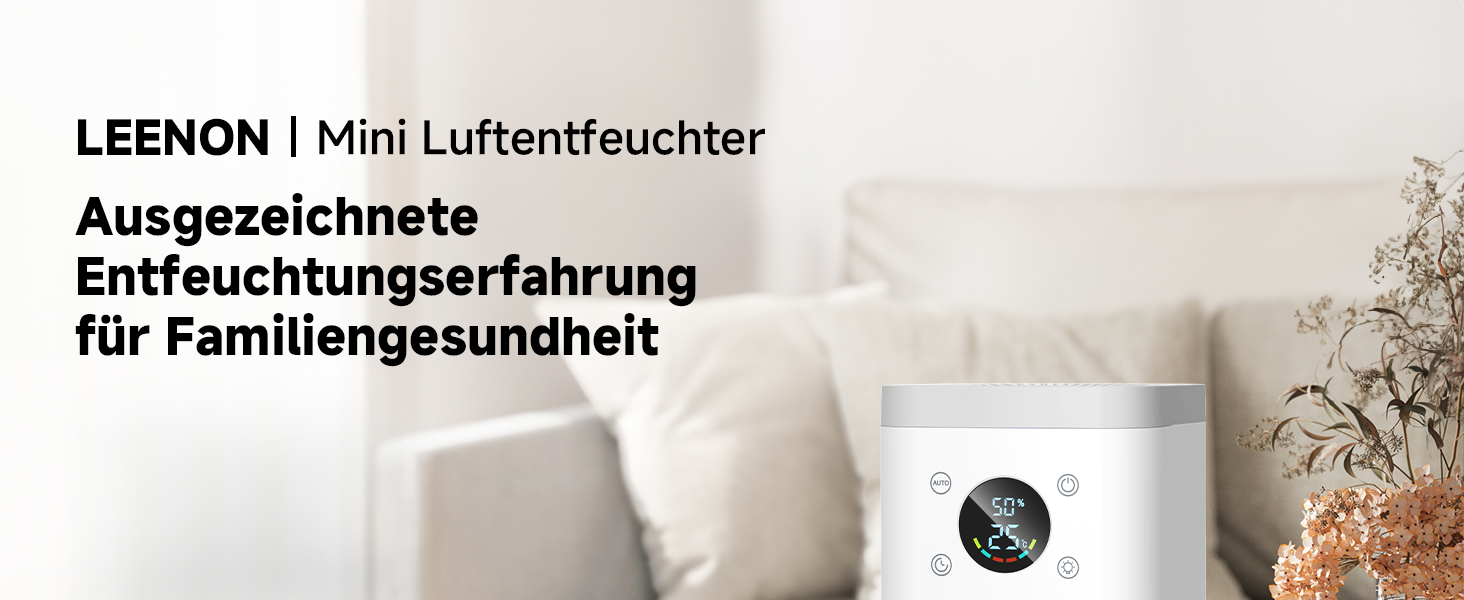 Електричний осушувач повітря 1800 мл, тихий, з функцією автоматичного відтавання, очищення повітря та захист від вологи, для спальні/ванної кімнати - білий