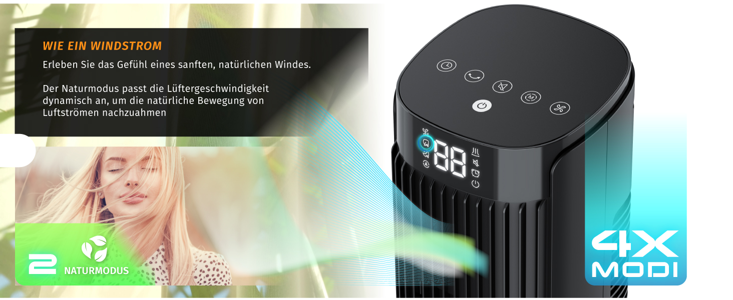 Вентилятор підлоговий Brandson ECO Design DC мотор, 12 швидкостей, з пультом, тихий, коливання