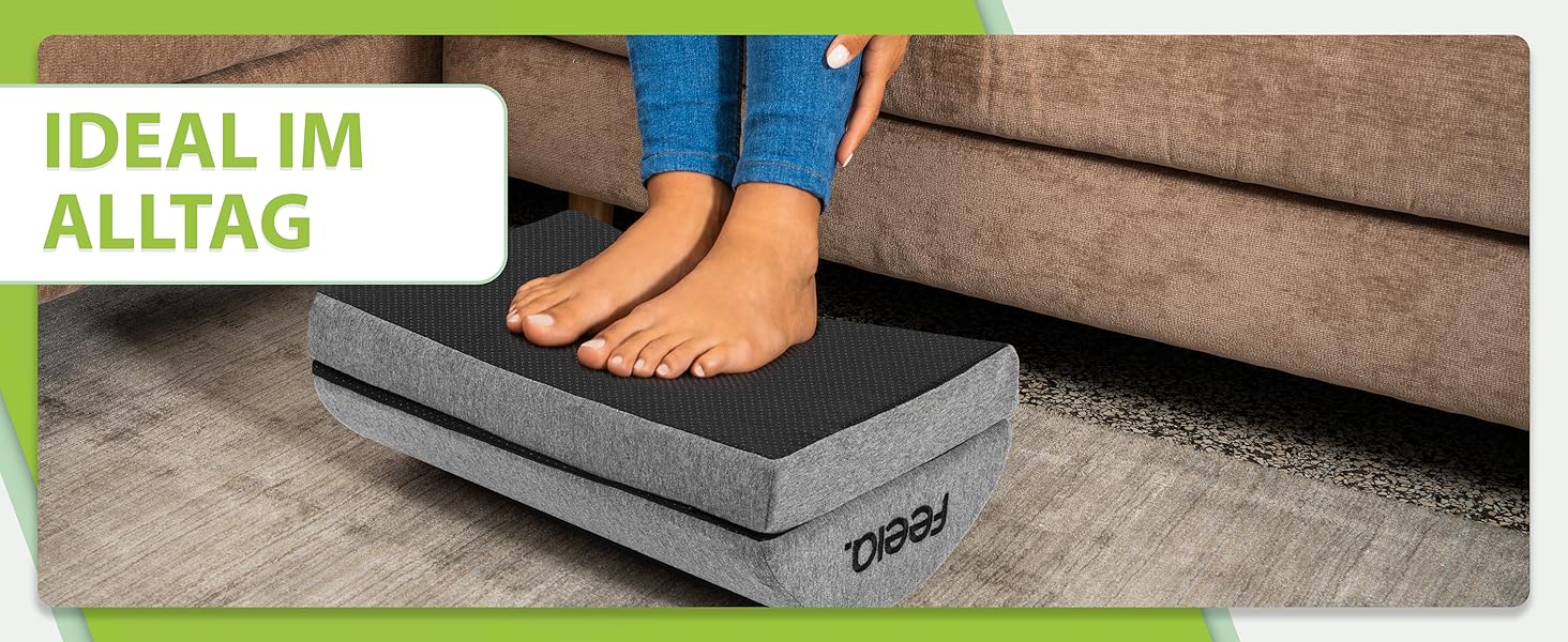 Підставка для ніг під стіл Feela® – ергономічна підставка для ніг, footrest, foot rest для комфорту (темно-сіра) без термосумки