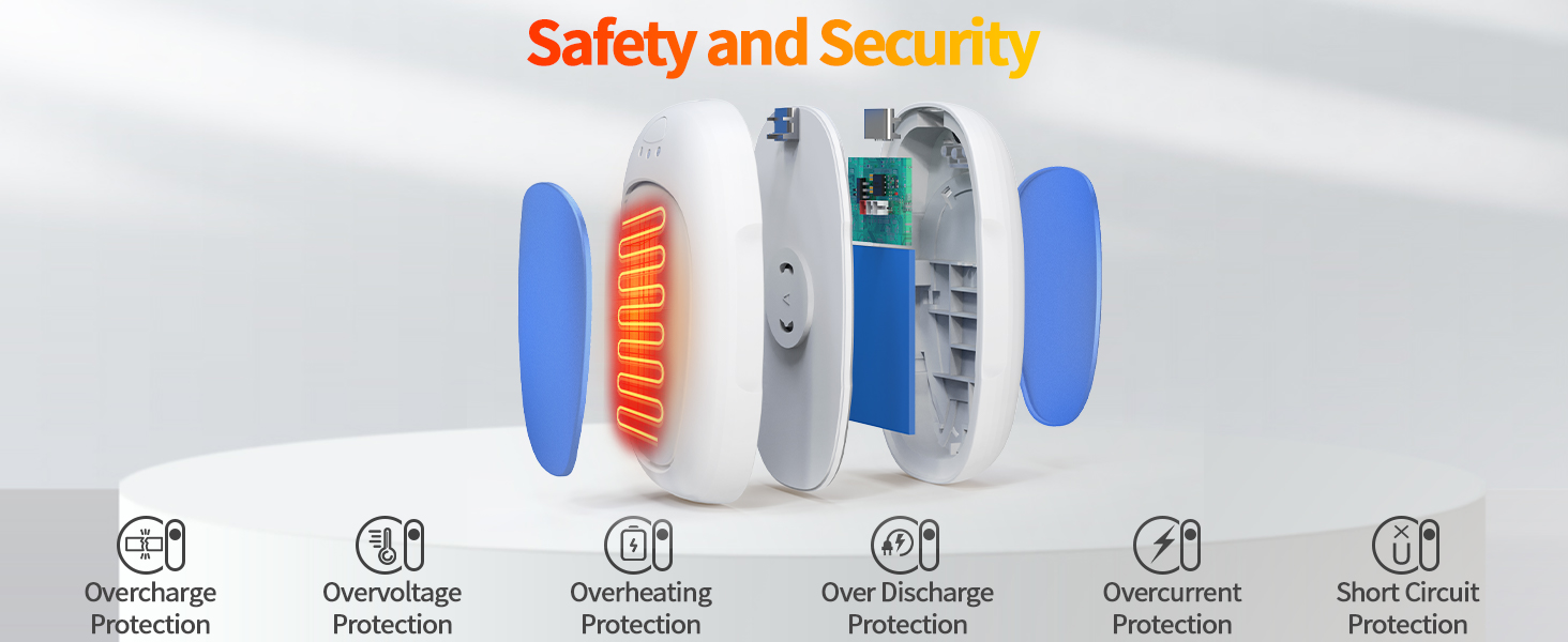 Електричні грілки для рук 2 шт. з 3 режимами нагріву, багаторазові, портативні, для дітей, чоловіків, жінок, подарунок (блакитні)