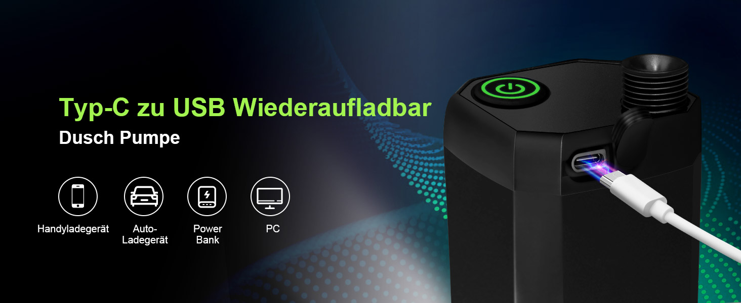 Портативна душова кабіна для кемпінгу AUTOPkio з акумулятором 6000mAh, цифрова панель керування, чорна