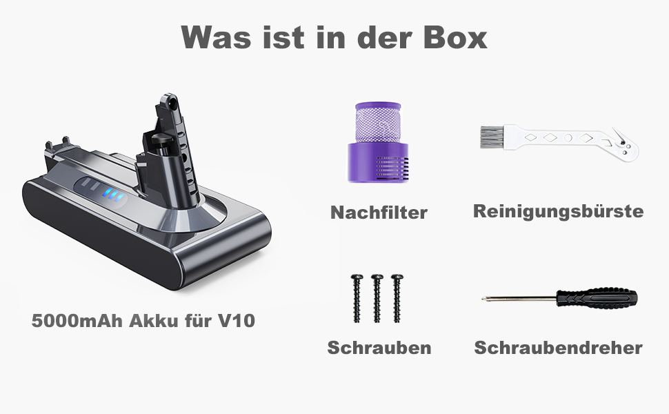 Змінна батарея EVARY 6000 мАг для Dyson DC62 / DC58 / DC59 / DC61 / DC72 / DC74 / SV03-SV09 2 фільтри та щітки