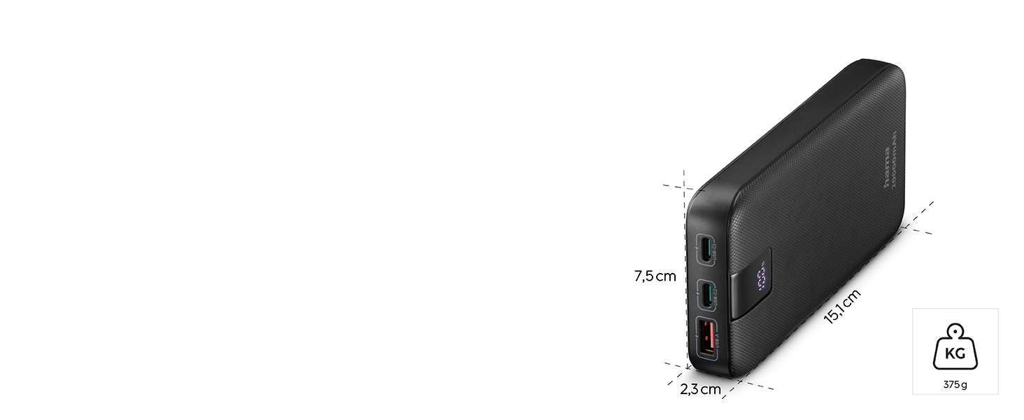 Швидка зарядка, портативний зарядний пристрій, антрацит, 20 20000mAh, 2 шт.