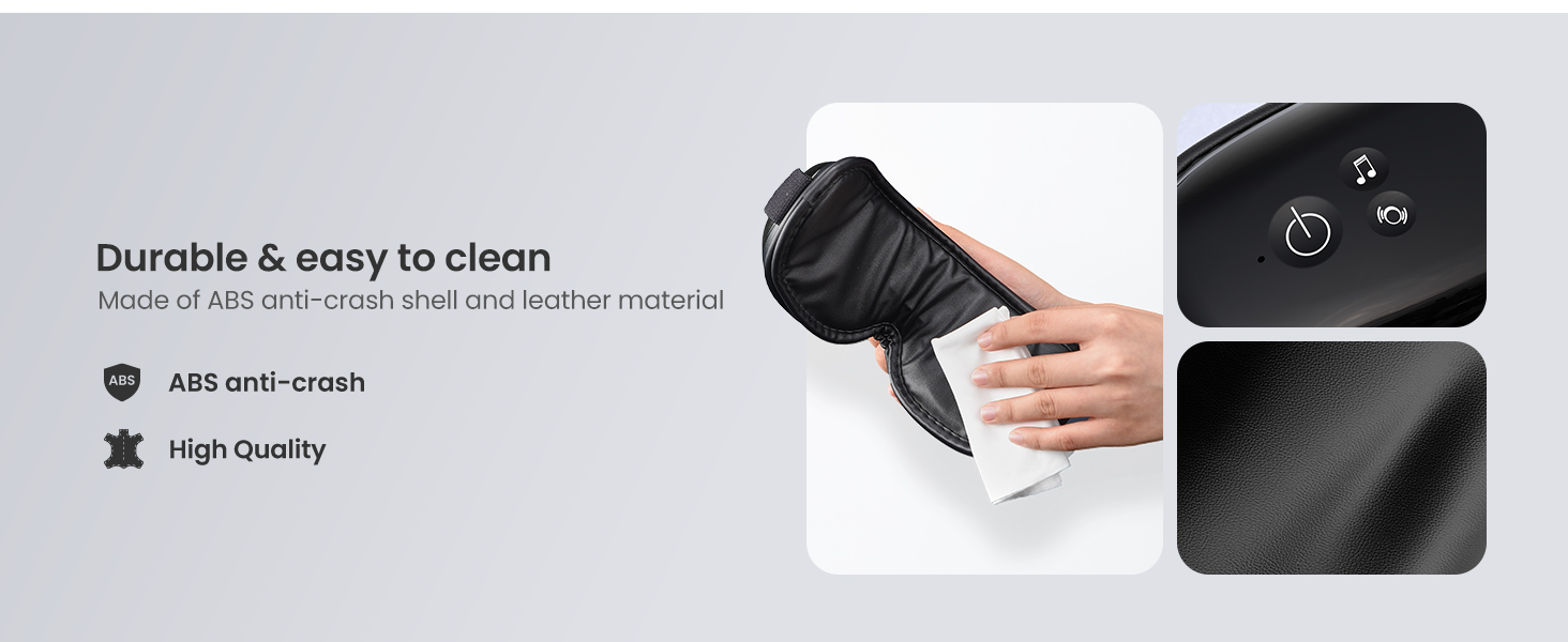 Масажер для очей RENPHO Eyeris 1 з пультом, підігрівом, вібрацією та Bluetooth, акумуляторний. Для сухих очей, подарунок для жінок та чоловіків (чорний)