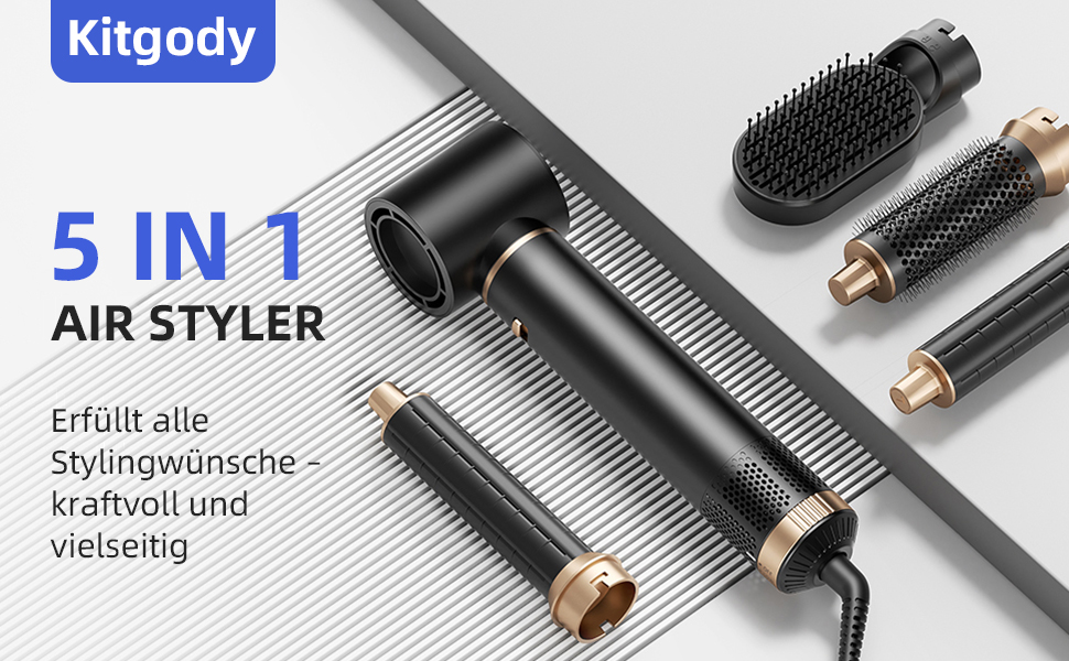 Airstyler 5 в 1 з автоматичним завивачем та насадкою-щіткою для об'єму, локонів та вирівнювання волосся (EU)