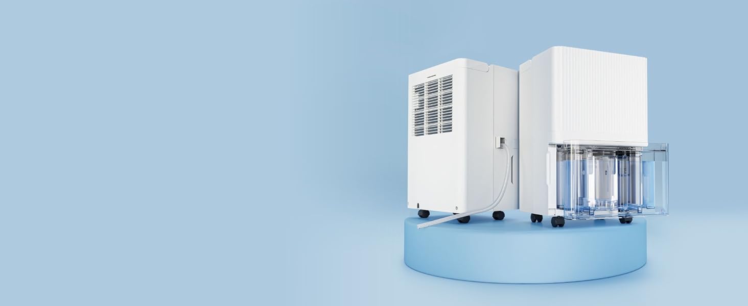 Електричний осушувач повітря VonHaus 12L/24h - для підвалу та приміщень до 125 м³, з таймером та гофрованим шлангом - захист від вологи та плісняви