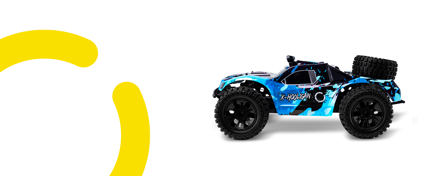 Overmax Hooligan RC 1:10 - Повнопривідний радіокерований автомобіль 35 км/год, 100 м, 2x1800 mAh, IPX5, LED, Металевий привід
