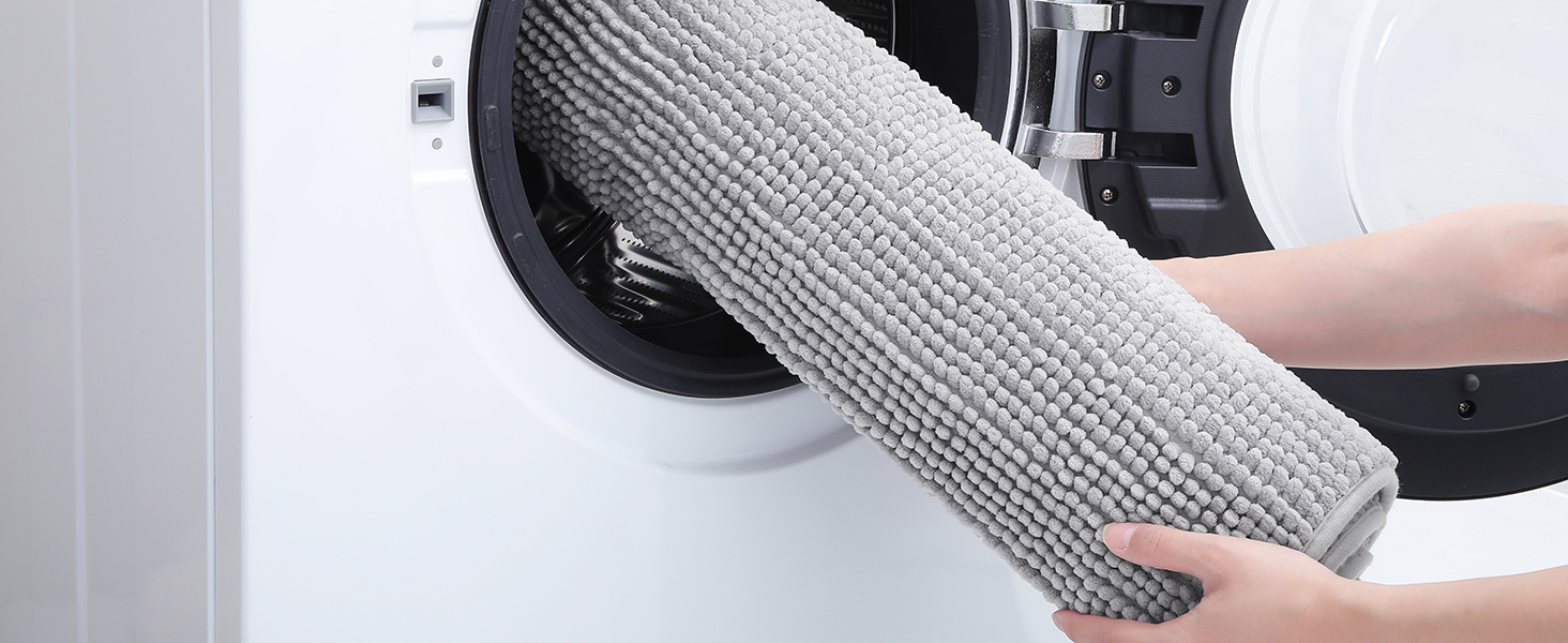 Набір килимків для ванної кімнати Homaxy з м'якої тканини Chenille, 2 шт. - антиковзаючі, швидковисихаючі, для ванної кімнати, 40x60 см + 60x90 см, сірий