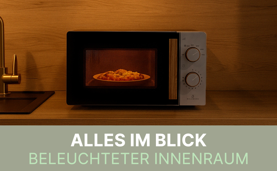 Мікрохвильова піч WALDWERK 20 л, 700 Вт - просте керування, стильний дизайн