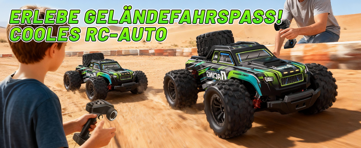 RC Автомобіль 1:18 - Швидкісний позашляховик 2.4GHz з LED підсвіткою, 2 батареї, 25 км/год, для хлопчиків від 3 років