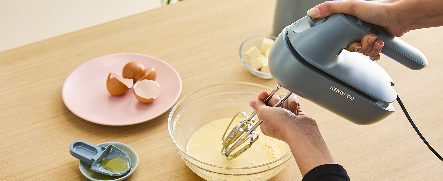 Міксер ручний Kenwood QuickMix Go HMP40.000RD, сіро-блакитний, 350W, з нержавіючою сталею, з кейсом