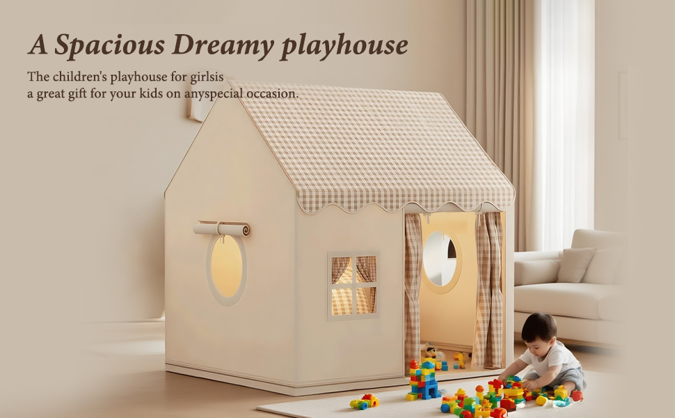 Дитячий намет-будиночок для гри в приміщенні (нейтральні кольори)