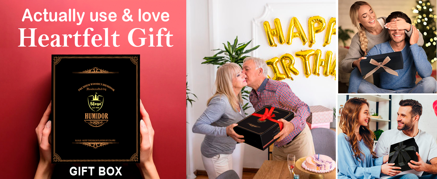 Вологостійкий вологомір для сигар, дерев'яний ящик для сигар з іспанської кедру, вологомір, роздільники, аксесуар для сигар, подарунок для чоловіків (30-50 сигар), чорний