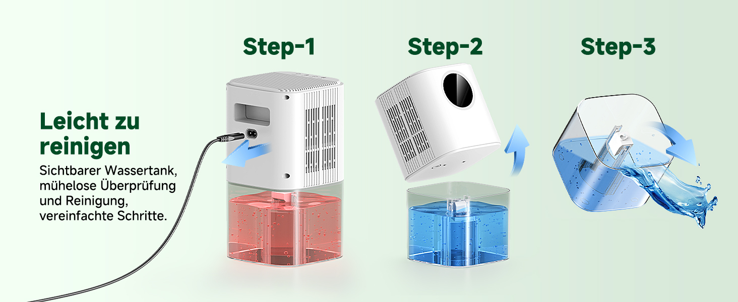 Електричний осушувач повітря 1800 мл - тихий осушувач для дому з автовимкненням, режимом сну та таймером 24 години