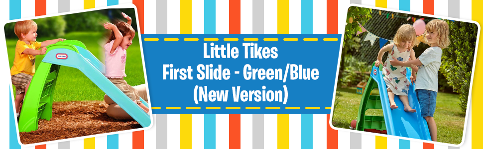 Дитячий гірочка Little Tikes First Slide - ігровий набір для дому та саду, безпечний та міцний, для дітей від 18 місяців (зелено-блакитний)