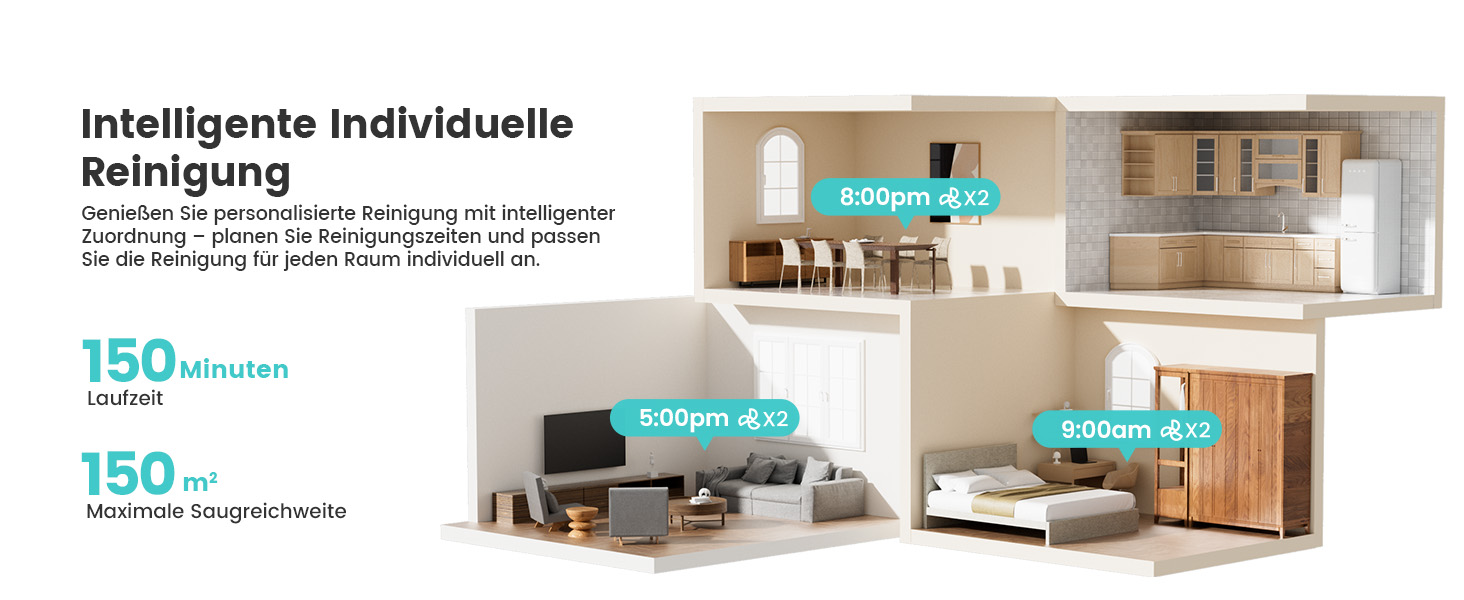 Робот-пилосос LEFANT M330 Pro з функцією миття, 5000Pa, лазерна навігація, LiDAR, 150 хв, розпізнавання килима, керування через додаток/голос, для видалення шерсті тварин, чорний