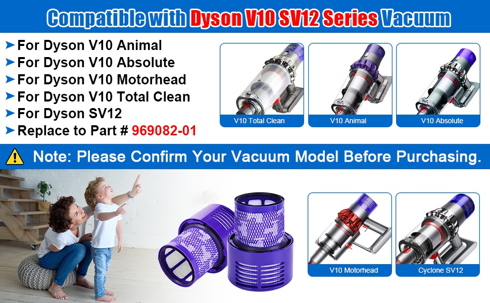 Фільтр Rebirthcare V10 для Dyson V10 SV12, 3 шт.