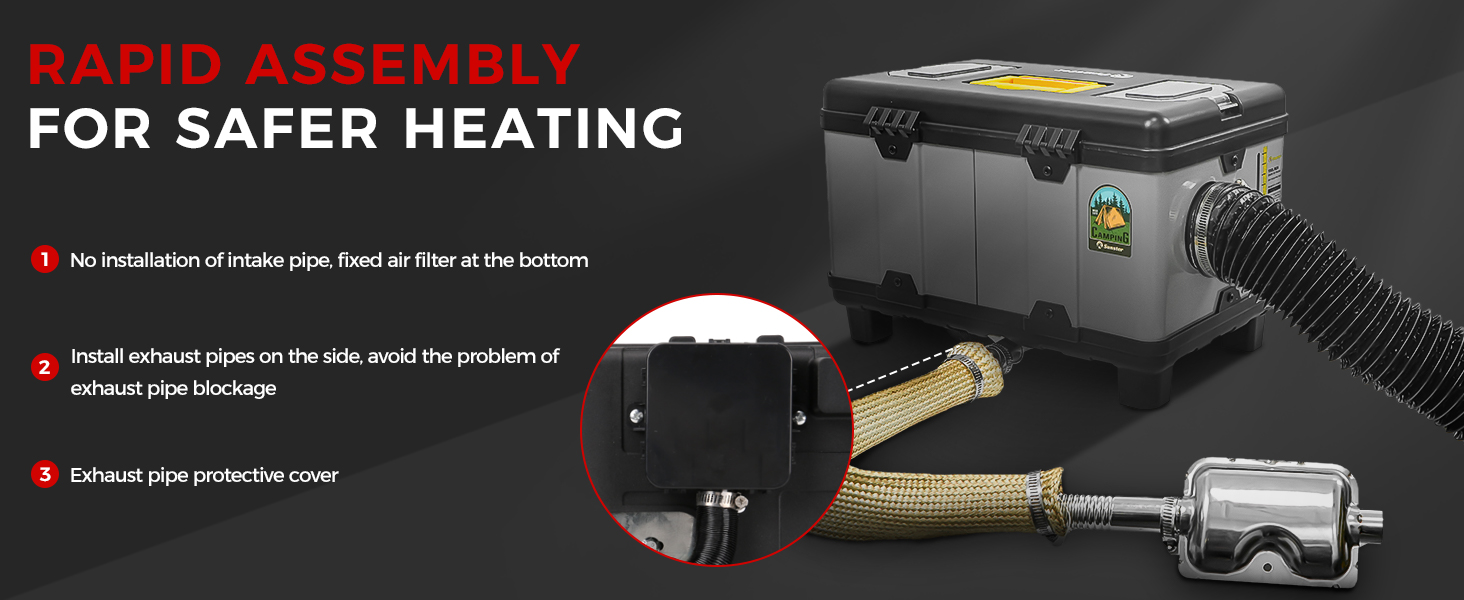 8kW Дизельна Грілка для ЛКВ та Транспортерів Tb10 з Bluetooth, Автоматичний Старт/Стоп та 6L Паливний Бак