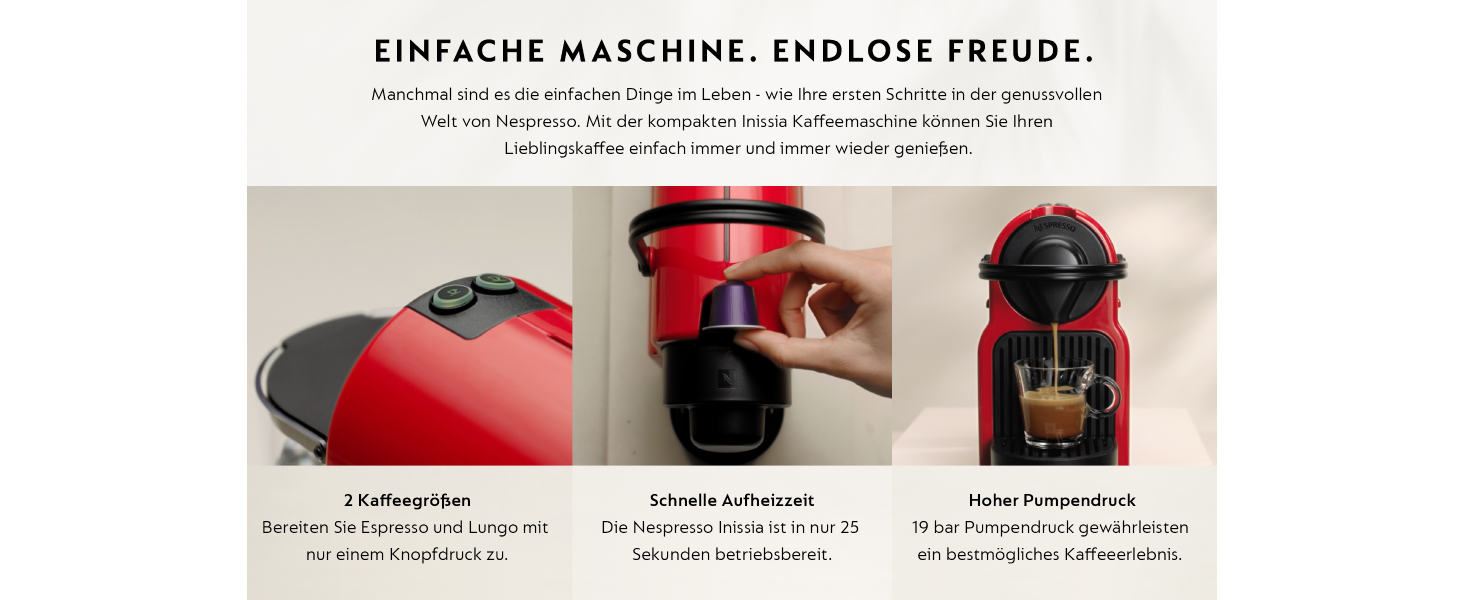 Кавомашина Nespresso Krups Inissia XN1001, білий колір, компактна, з регулюванням об'єму кави