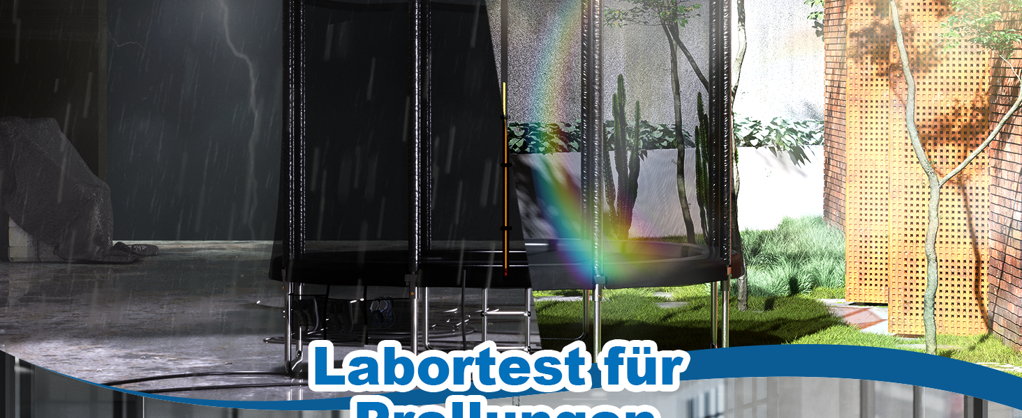 Батут Devoko вуличний Ø183/228/305/366/427 см, з сертифікатом GS, для дітей, садовий батут з сіткою, драбиною та захисним покриттям, чорний 228 см