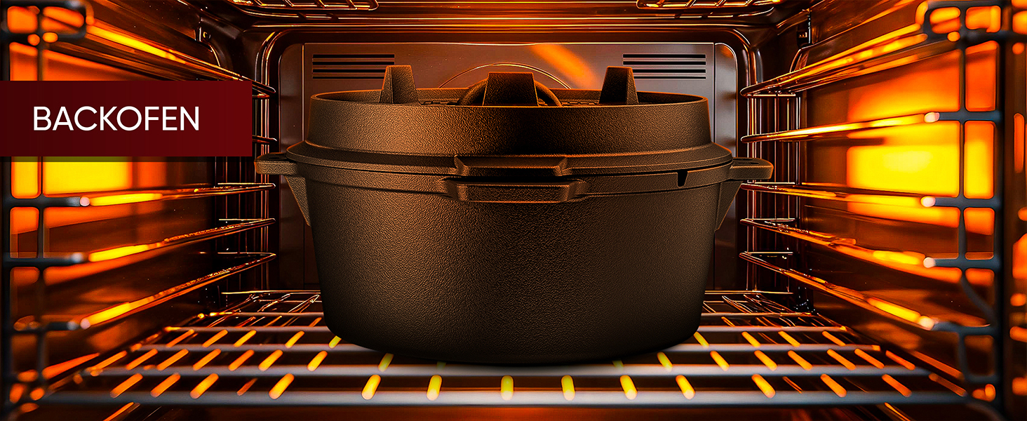 Набір чавунних казанів Essential Line для 3–6 осіб: казан 7,5 л та кришка 1,5 л, прожарений вогонь, з підйомником кришки, кільцем для чищення, пастою для догляду та книгою рецептів, гарантія 30 років