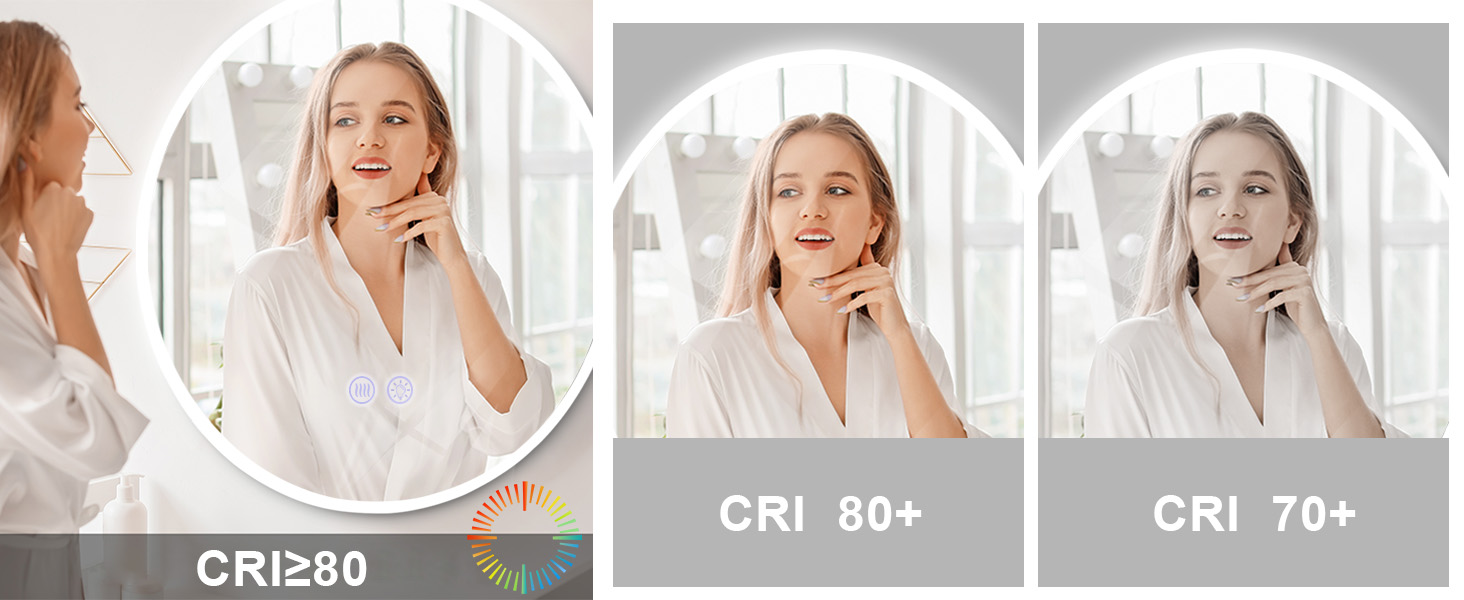 Круглий дзеркало для ванної кімнати з підсвічуванням Mursche - LED дзеркало для ванної кімнати, 60 см, IP44, з сенсорною панеллю