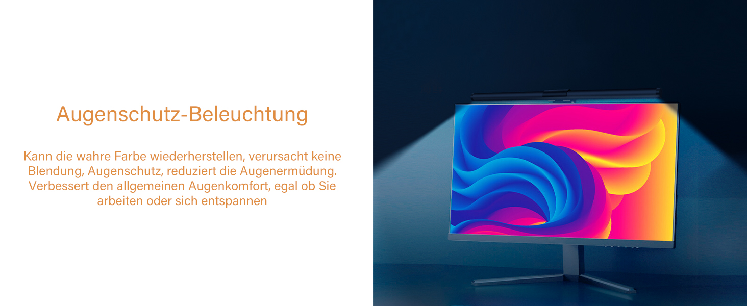 LED лампа на монітор з USB, захист очей, регульоване освітлення, сенсорний екран, 44 см