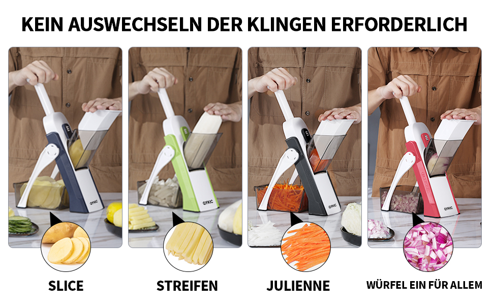Регульований овочевий слайсер-мандліна, овочевий слайсер, нарізчик картоплі та цибулі сірого кольору