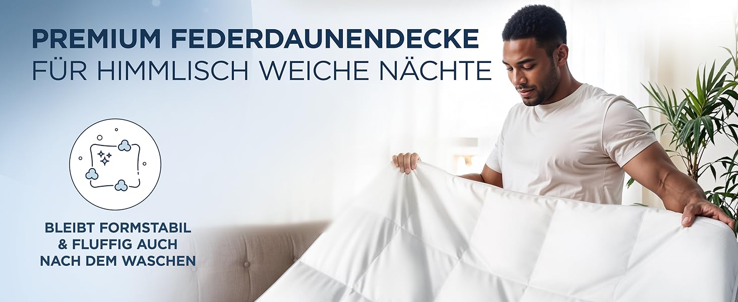 Плед з пуху та пера 135x200 см - сертифікована Oeko-Tex ковдра з м'якого пуху та пера - ковдра з пуху - сертифікована RDS літня та зимова ковдра - Duvet - ковдра на всі сезони 135 x 200 см