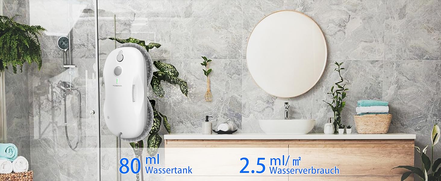 Засіб для миття вікон Tosima W3, автоматичний розпилювач, 3800 Па, інтелектуальна навігація, дистанційне керування