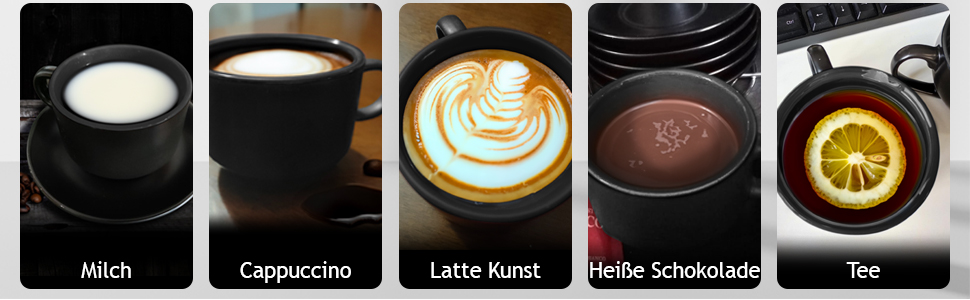 Набір кавових чашок Miamio Le Papillon (Чорний) 6 шт. по 75 мл з підставкою та стійкою