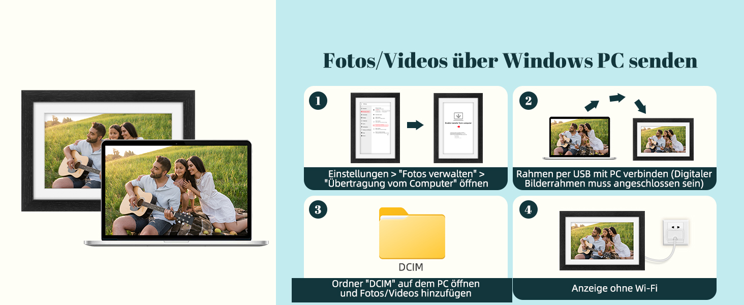 Frameo Цифровий фоторамка з Wi-Fi, 10.1 дюйма, горіх, 32GB, HD IPS сенсорний екран, відтворення фото/відео через додаток Frameo, подарунок для чоловіків та жінок