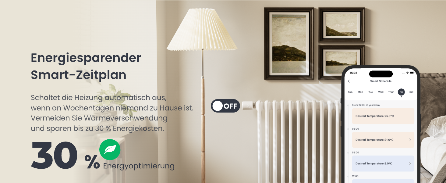 SwitchBot Smart Термостат на радіатор Bluetooth з керуванням через додаток, таймером, енергозбереженням, сумісний з Alexa, Apple Home та Home Assistant (потрібен Hub) - Matter Combo