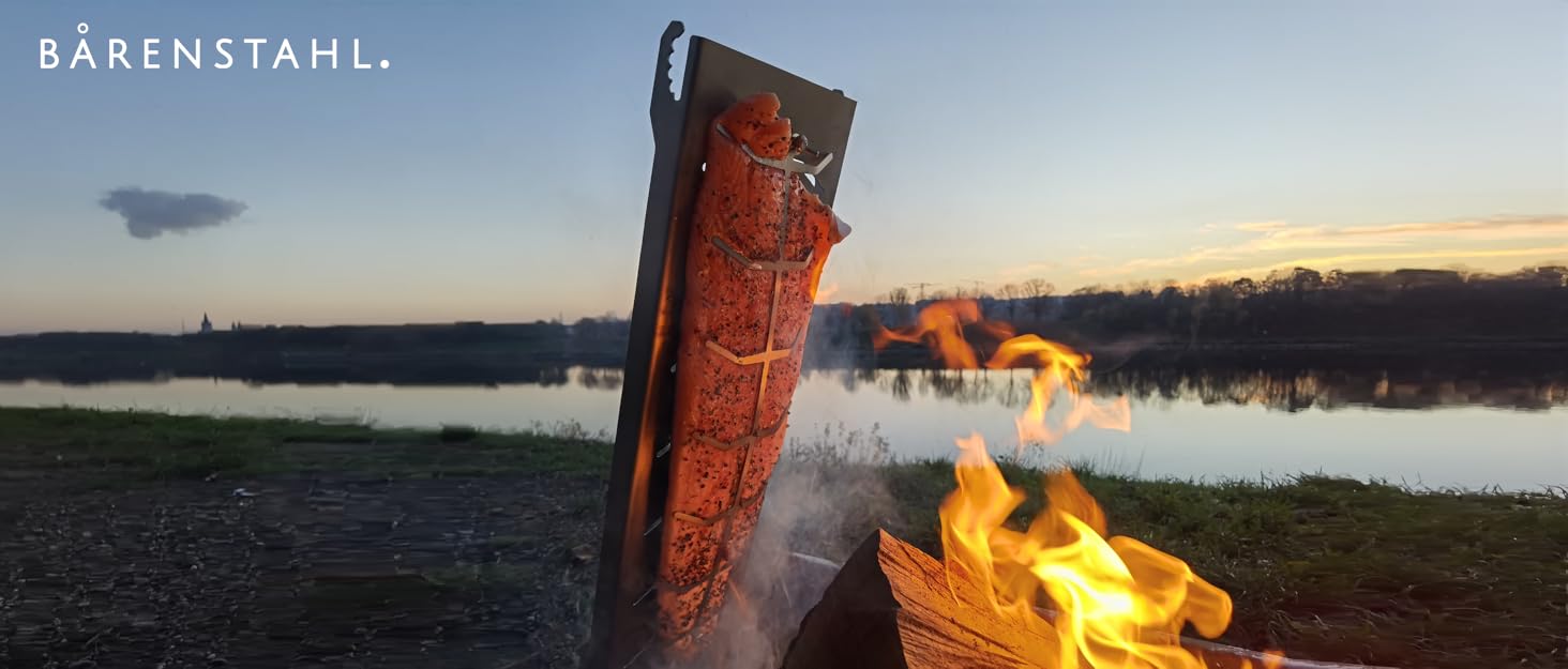 Сталеві дошки для смаження лосося Bärenstahl з кронштейнами з обох сторін, 4 шт.