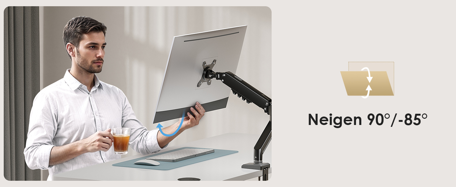 Кріплення для монітора OffiGo: підходить для моніторів 15-32 дюймів, вантажопідйомність до 9 кг, VESA 75/100 мм, чорний