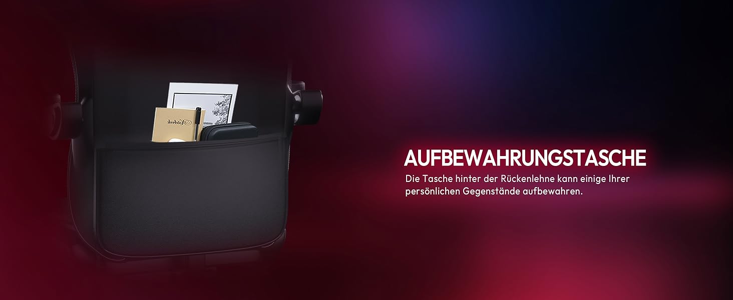 Ігровий крісло Dowinx з RGB підсвічуванням, LED крісло для геймерів з підніжкою, ергономічне крісло з масажем попереку, для дорослих, PU шкіра, білий (чорний)