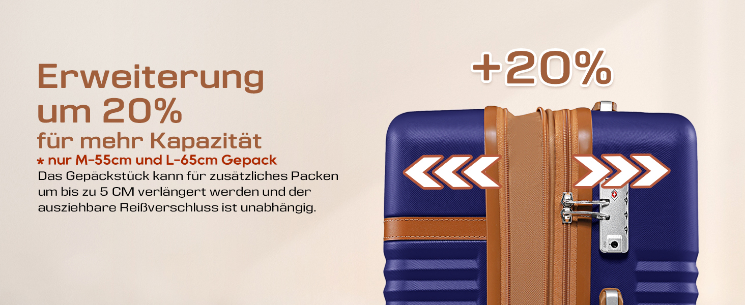 Набір валіз Joyway 5 предметів з ABS пластику, розширюваний, з TSA замком та 4 колесами (Marineblau)