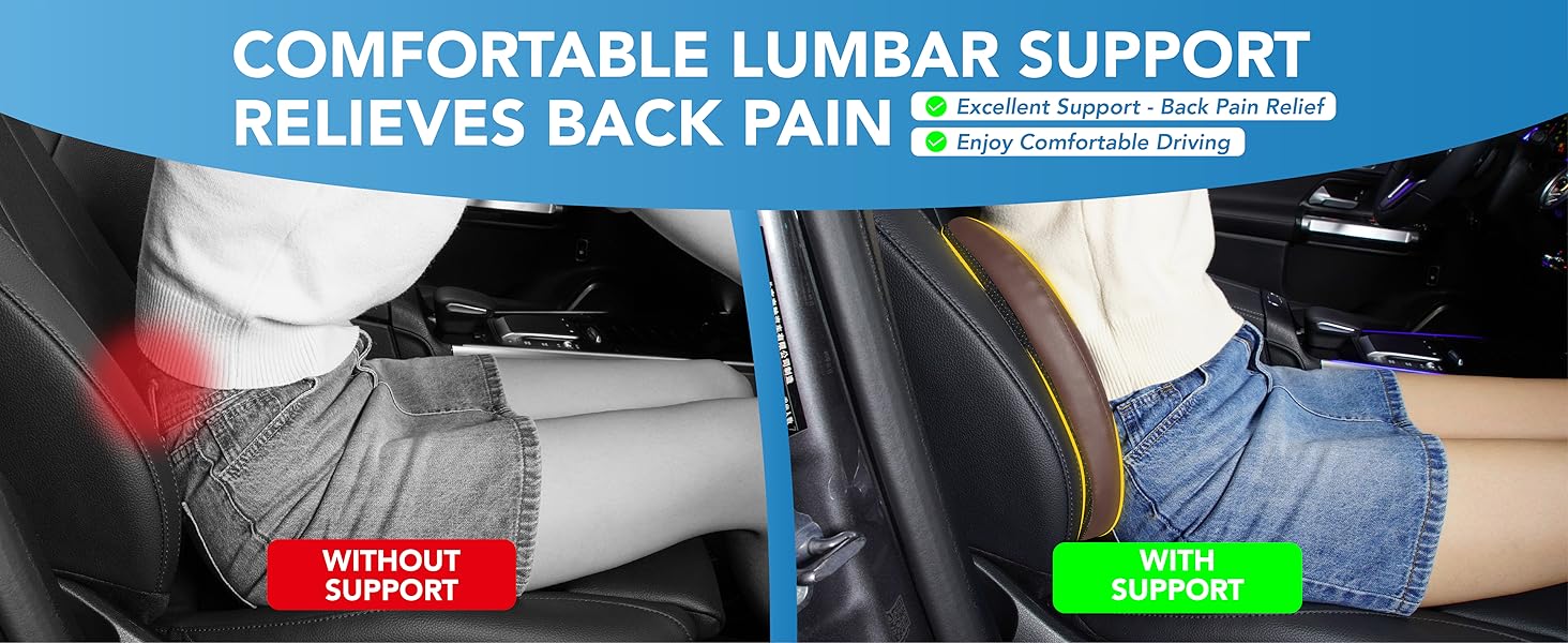 Подушка для підтримки попереку, Memory Foam, для спини, автомобіля, офісу, інвалідного візка (Коричнева)